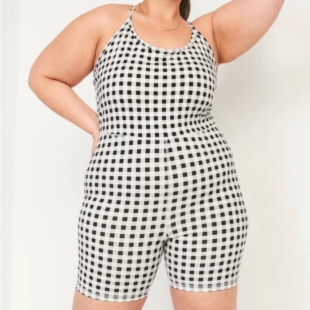 Old Navy Active PowerChill Racerback Romper Bodysuit